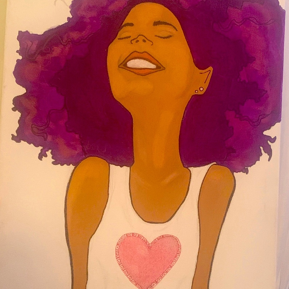 Art by me size 16 x 20 Purple Hair Art